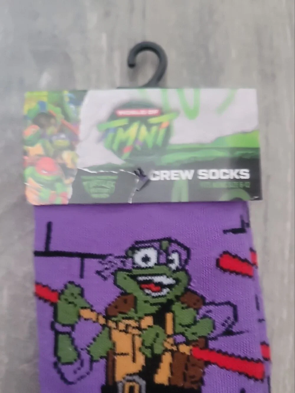Teenage Mutant Ninja Turtles TMNT Purple Donatello Casual Crew Socks